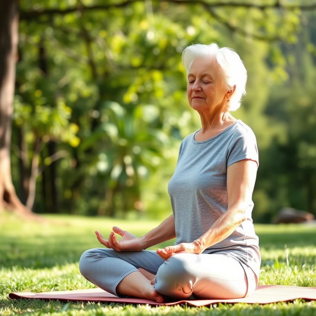 Person practicing meditation outdoors Person practicing meditation outdoors