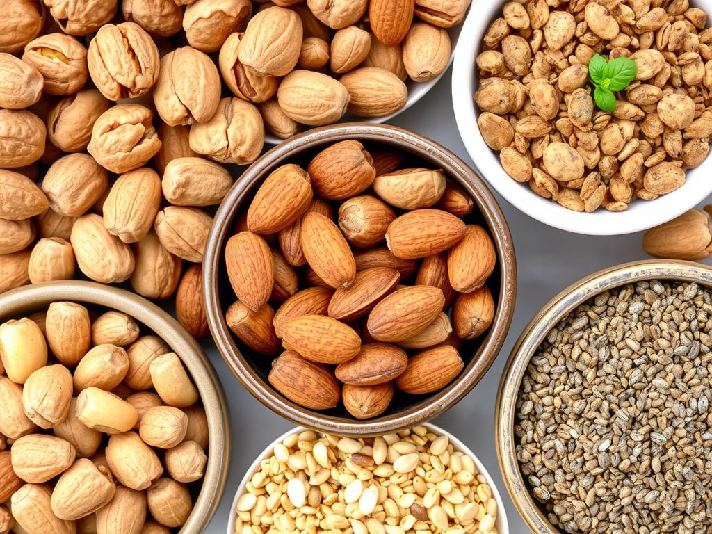 Variety of nuts and seeds that help reduce blood pressure Variety of nuts and seeds that help reduce blood pressure