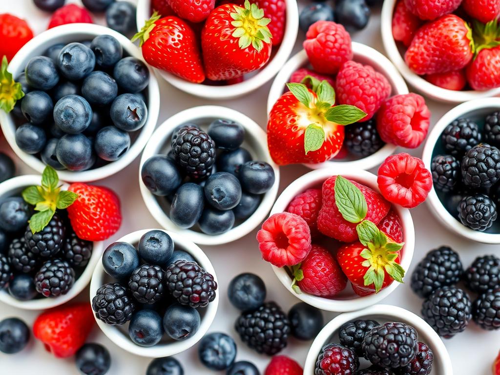 Assortment of berries that help reduce blood pressure with food