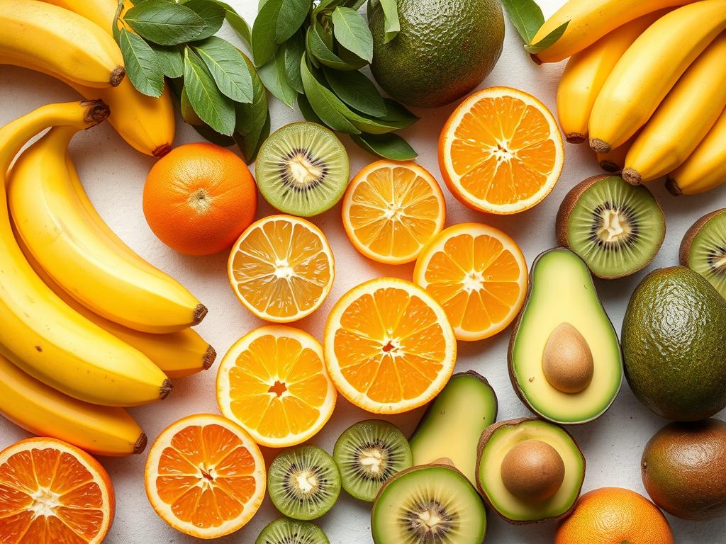 Bananas and other potassium-rich fruits that help reduce blood pressure