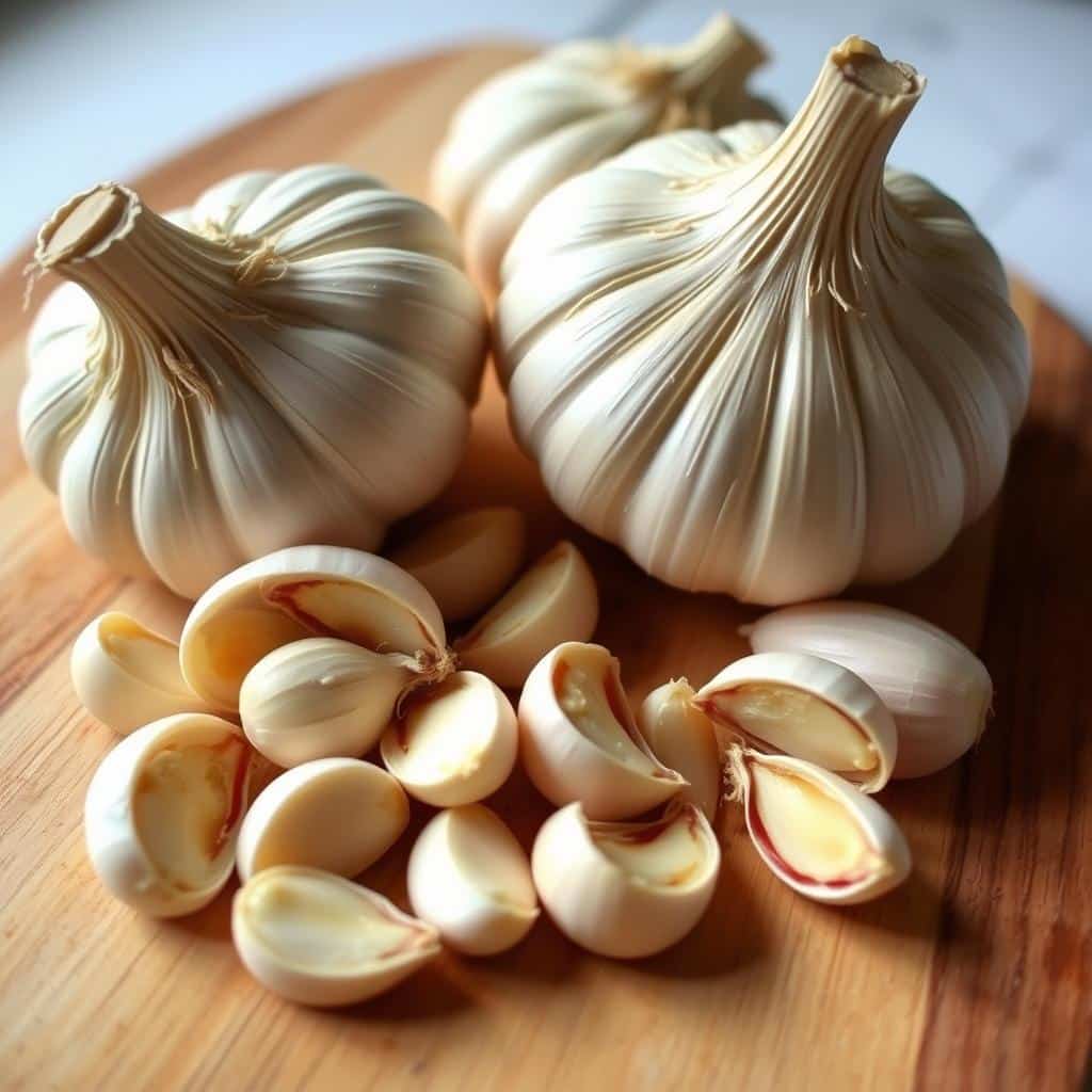 Fresh garlic bulbs and cloves known to boost immune system naturally Fresh garlic bulbs and cloves known to boost immune system naturally