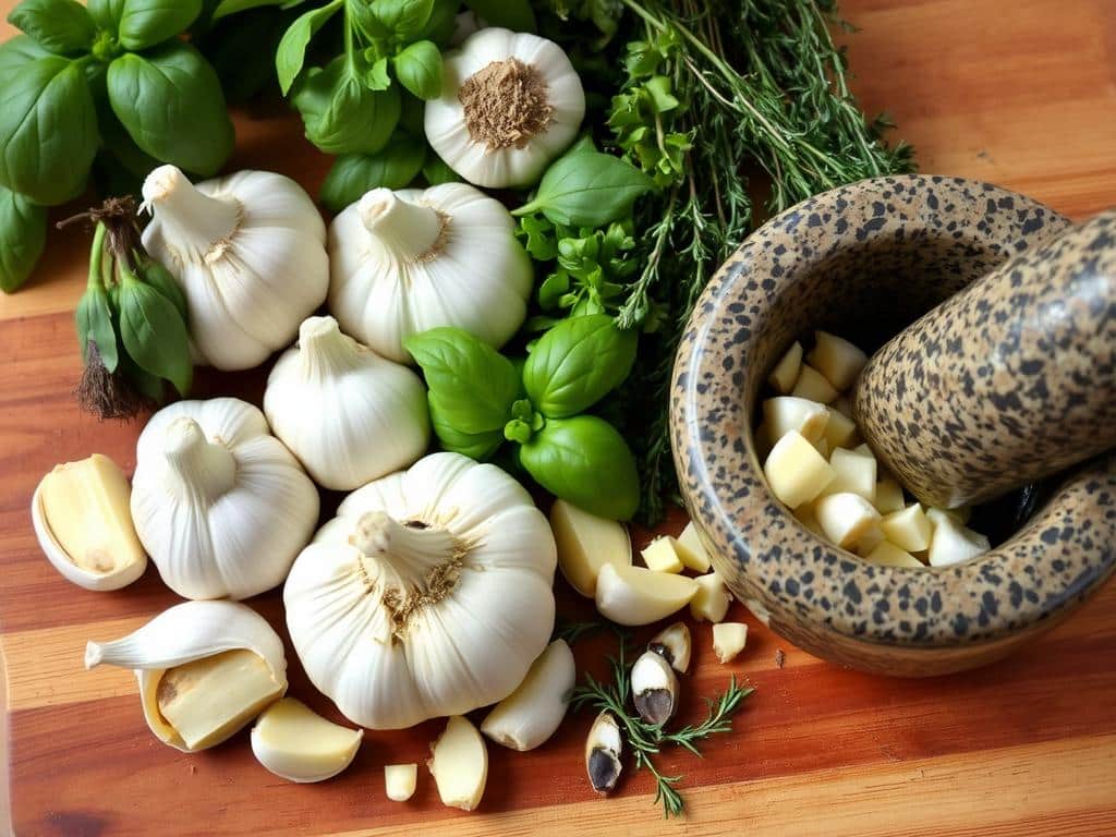 Garlic and herbs that help reduce blood pressure naturally
