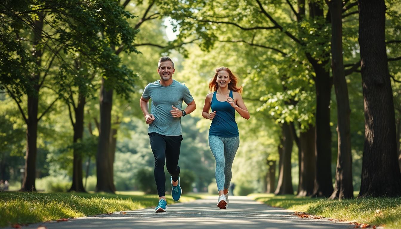 Person jogging outdoors representing exercise as part of immune-boosting lifestyle Person jogging outdoors representing exercise as part of immune-boosting lifestyle