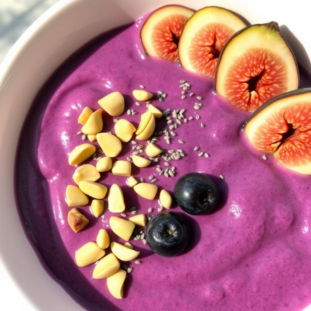 Mediterranean smoothie bowl with figs and pistachios Mediterranean smoothie bowl with figs and pistachios