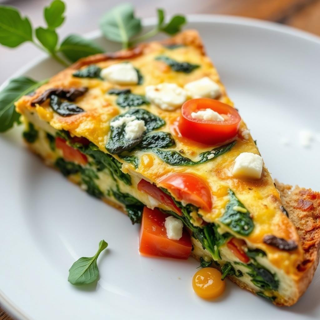 Mediterranean vegetable frittata with spinach and tomatoes Mediterranean vegetable frittata with spinach and tomatoes