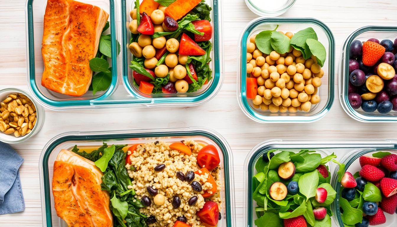 Meal prep containers with anti-inflammatory foods