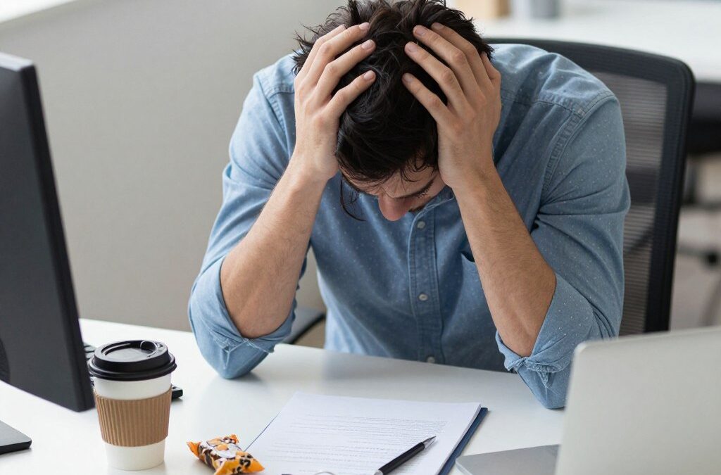 Person experiencing fatigue and energy crashes due to poor metabolic health