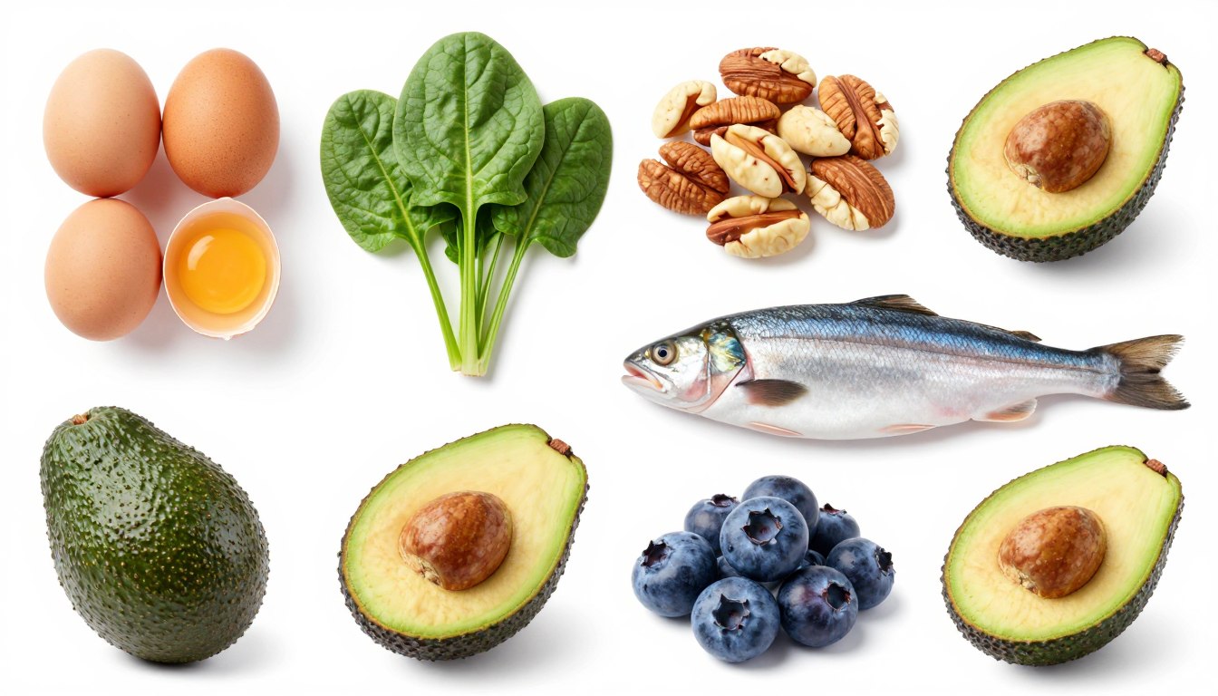 Various foods rich in CoQ10, B vitamins and other nutrients essential for a mitochondrial health diet Various foods rich in CoQ10, B vitamins and other nutrients essential for a mitochondrial health diet