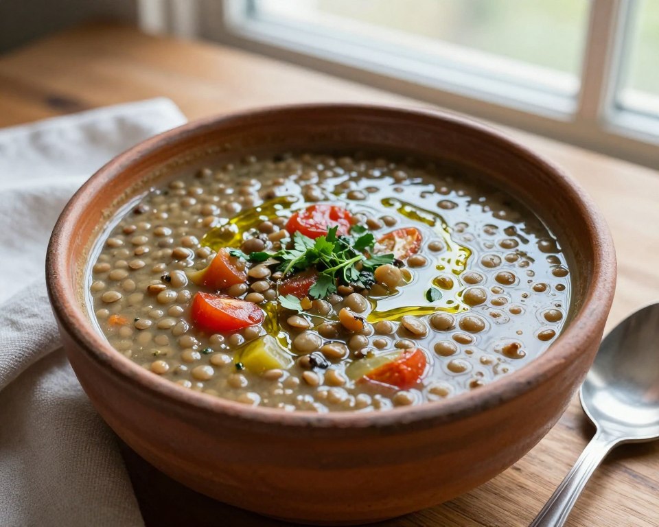 bowl of mediterranean lentil soup for insulin resistance