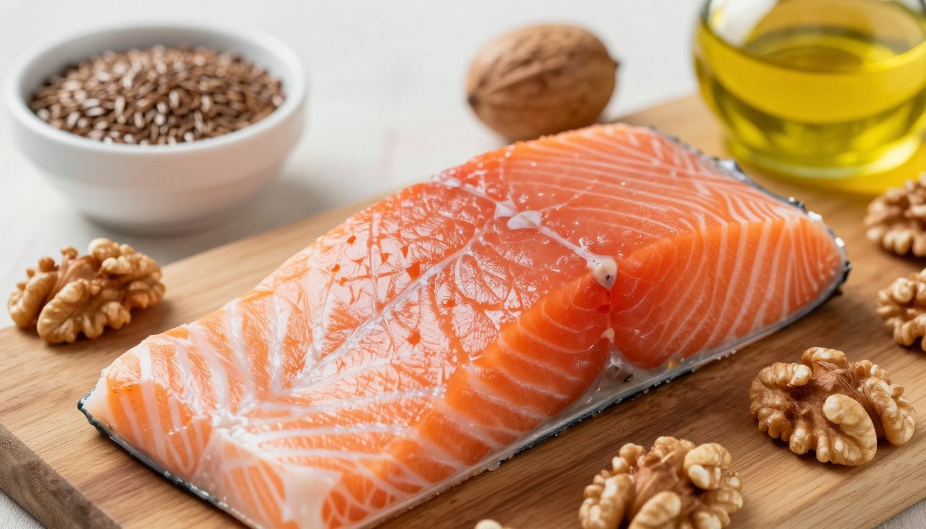 salmon fillet with omega-3 rich foods